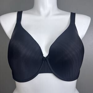 Parfait Bra US Size 38H Lined Molded Cups Black Shimmer Stripes Underwire